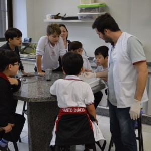 AULA NO LABORATÓRIO SOBRE ANIMAIS VERTEBRADOS E INVERTEBRADOS