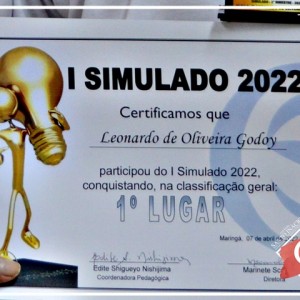 ENTREGA DOS CERTIFICADOS DO 1º SIMULADO DE 2022