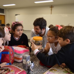 AULA NO LABORATÓRIO SOBRE ANIMAIS VERTEBRADOS E INVERTEBRADOS