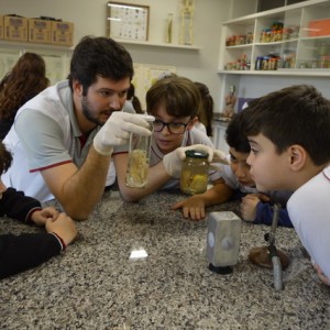 AULA NO LABORATÓRIO SOBRE ANIMAIS VERTEBRADOS E INVERTEBRADOS